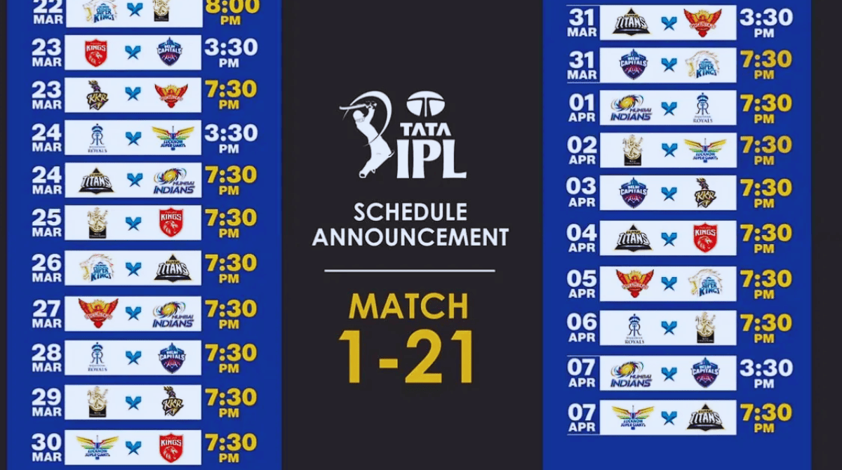 The IPL 2024 schedule has been revealed